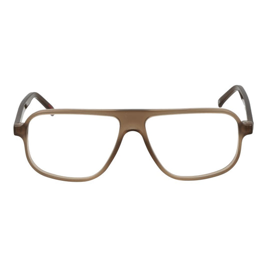 Andy Wolf Beige Unisex Glasses Frame in acetate with full-rim aviator style, featuring a frame width of 145mm and demo lenses.