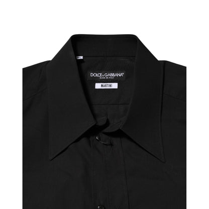 Dolce & Gabbana Black MARTINI Slim Fit Dress Formal Men Shirt