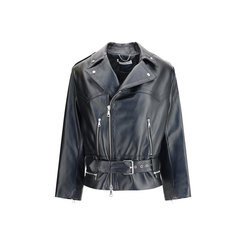 Alessandra Rich Leather Biker Jacket AL-FABX42310900-IT38 | S