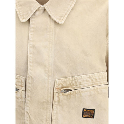Balenciaga Beige Cotton Denim Jacket
