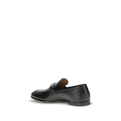 Gucci Black Calf Leather Bos Taurus Slip-On Loafers