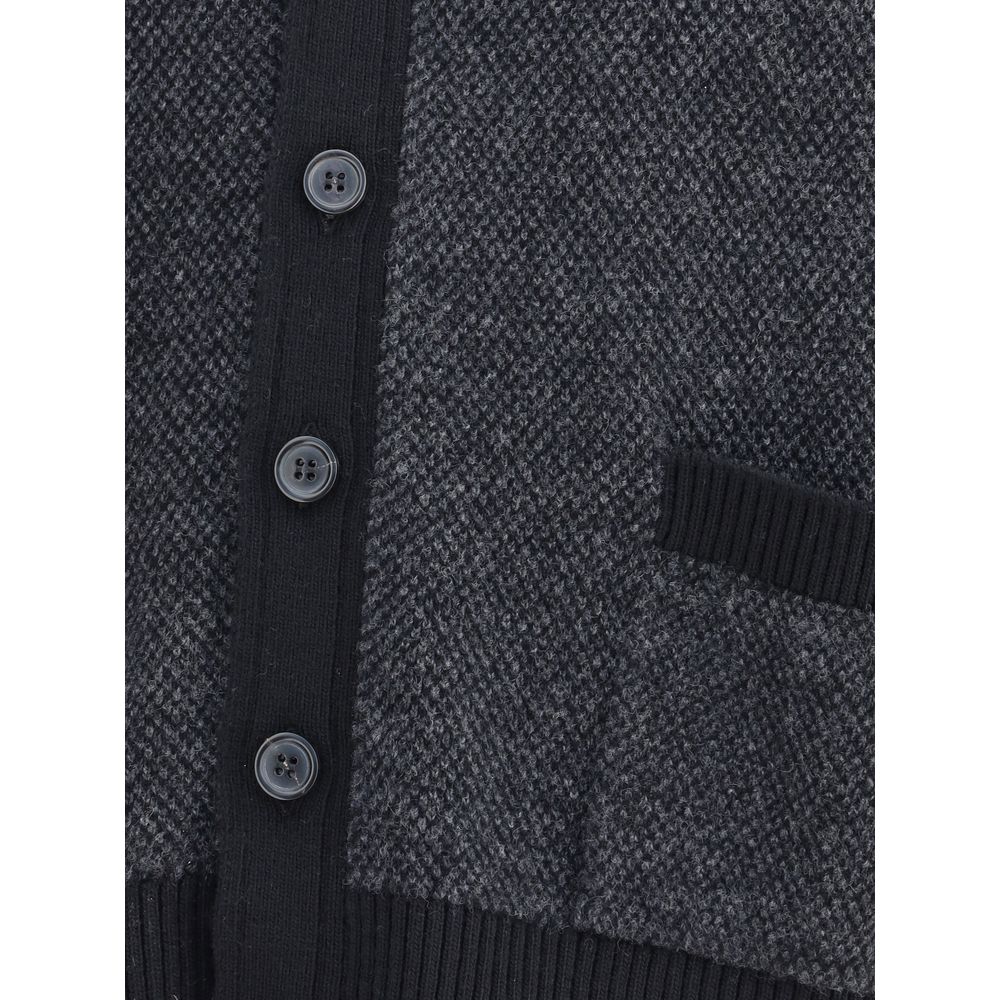 Thom Browne Black Fleece Wool Cardigan