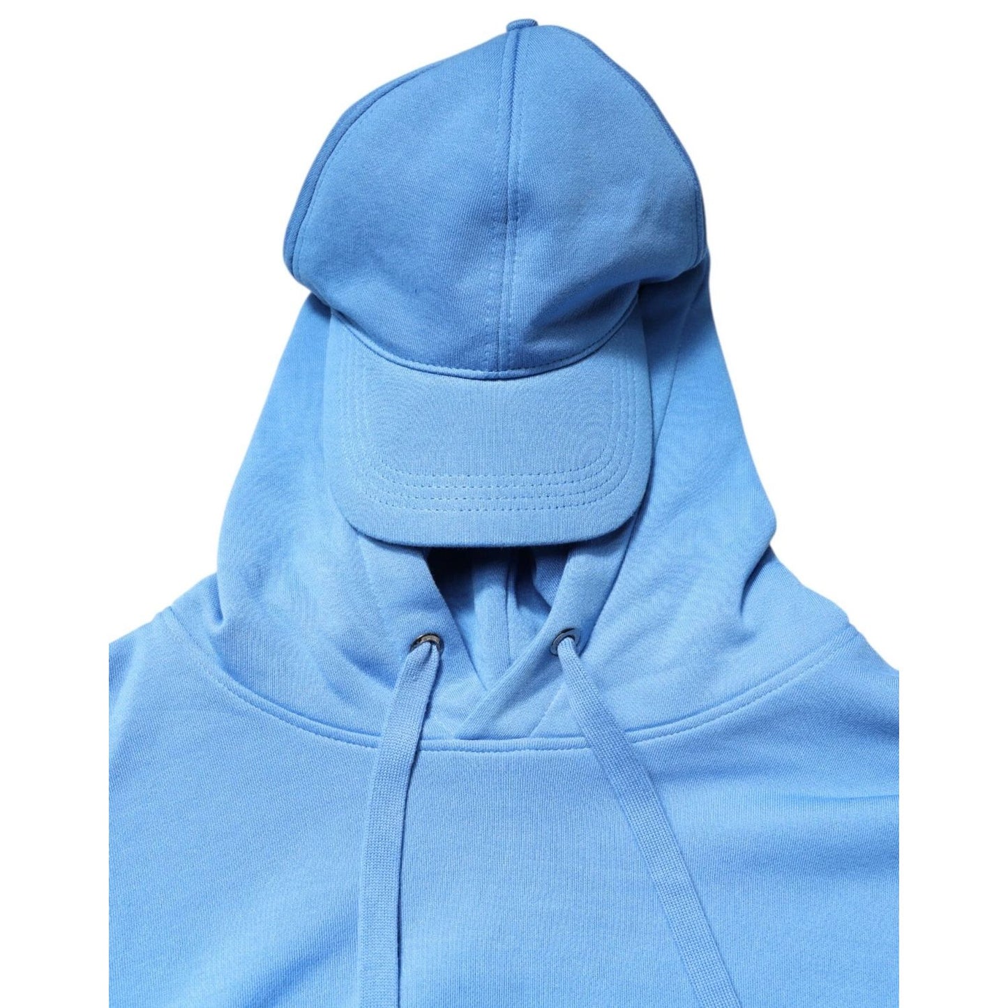 Dolce & Gabbana Blue Cotton Hooded Men Sportswear One Size Vest