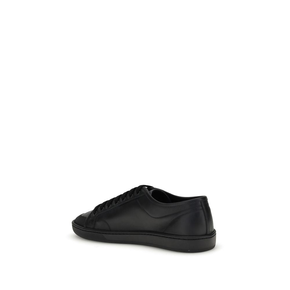 Saint Laurent Black Calf Leather Bos Taurus Low Top Sneakers