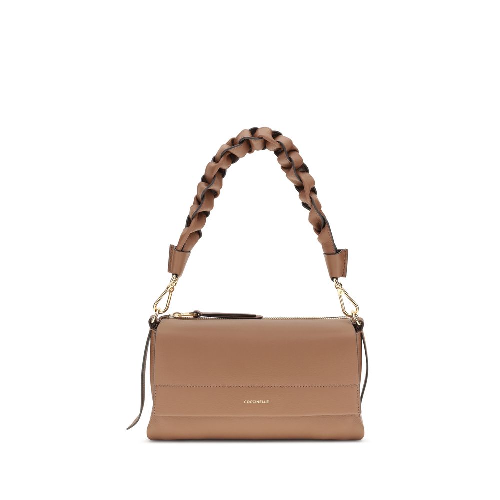 Coccinelle Beige Calf Leather Bos Taurus Shoulder Bag