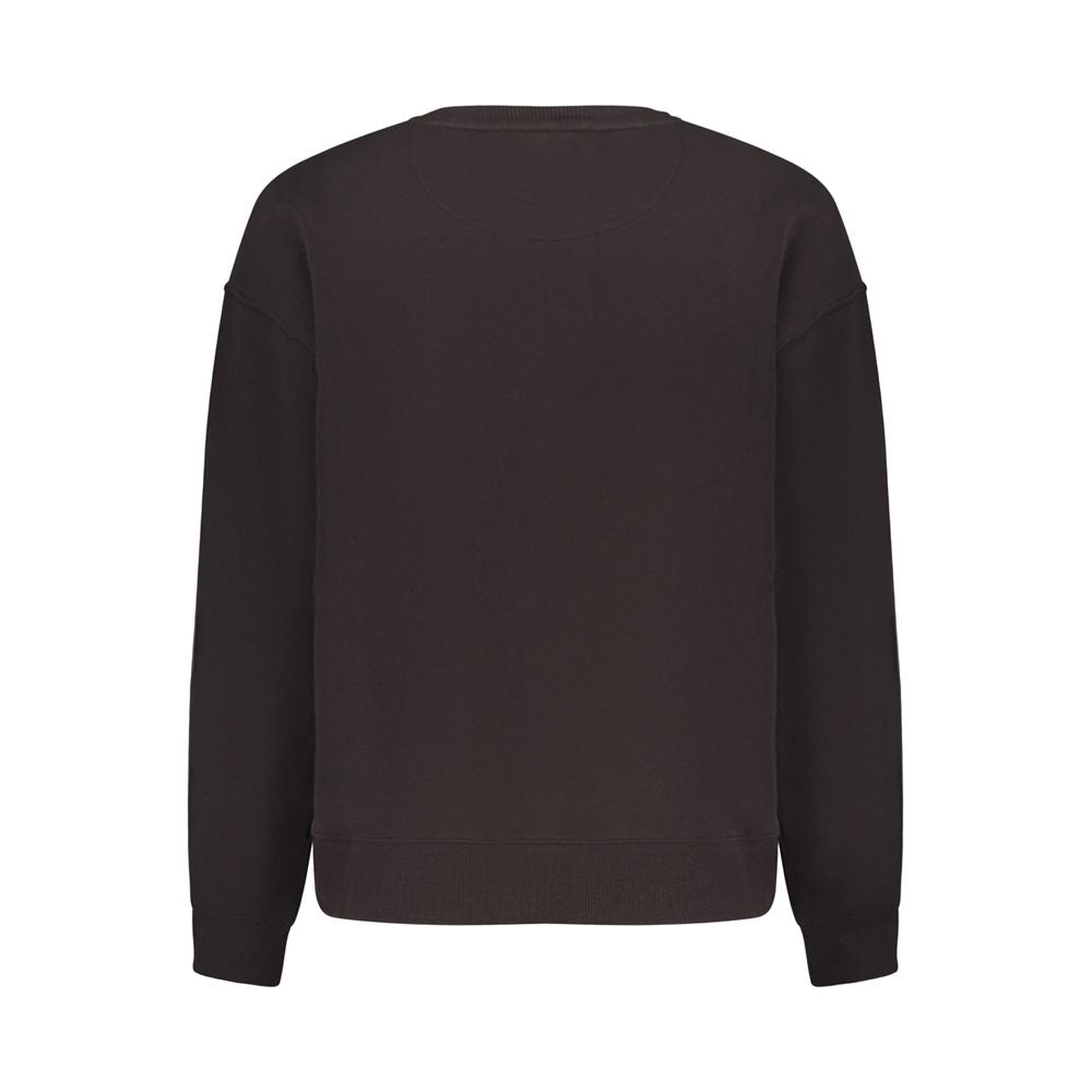 Back view of Pepe Jeans Black Cotton Women Sweater highlighting sustainable materials and stylish design.