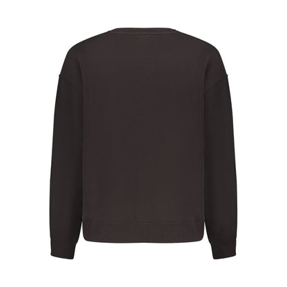 Back view of Pepe Jeans Black Cotton Women Sweater highlighting sustainable materials and stylish design.