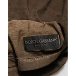 Dolce & Gabbana Dark Brown Cotton Tattered Logo Men T-shirt with label detail.