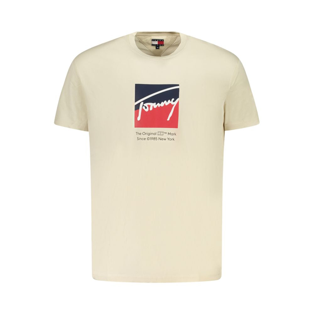 Tommy Hilfiger Beige Cotton Men T-Shirt TO-39456-S