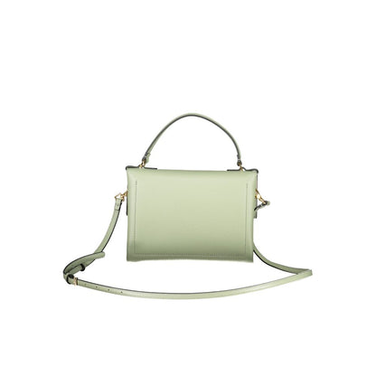 Coccinelle Green Leather Women Handbag with adjustable strap and top handle, showcasing elegant Italian craftsmanship.