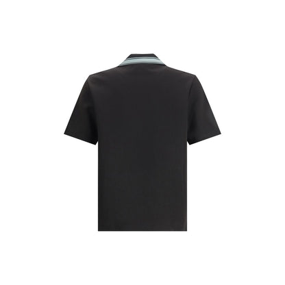 Casablanca Black Viscose Polo Shirt