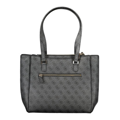 Guess Jeans Black Polyethylene Women Handbag with shoulder straps and external pocket, perfect for modern chic style.