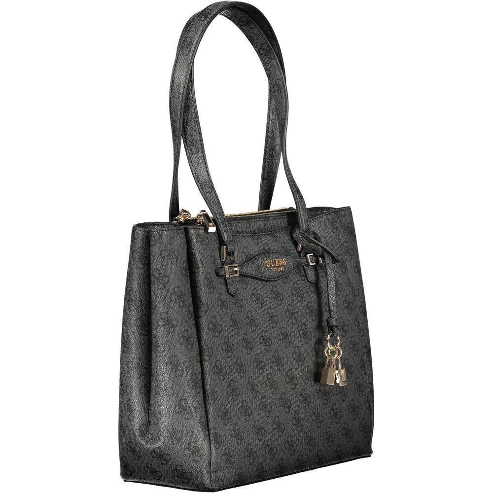 Guess Jeans Black Polyethylene Women Handbag with shoulder handles and compartments