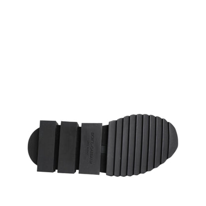 Dolce & Gabbana Black Grey Slip On Sorrento Sneakers Shoes