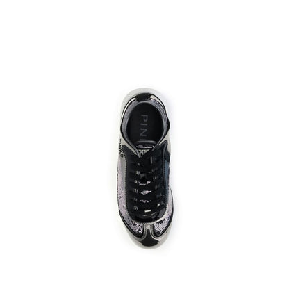 PINKO Silver Nylon Chunky Sneakers
