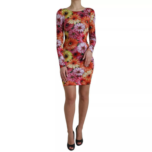 Dolce & Gabbana Multicolor Floral Print Sheath Mini Dress
