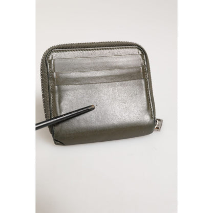 Dolce & Gabbana Military Green Leather Logo Plaque Card Holder Coin Purse Wallet