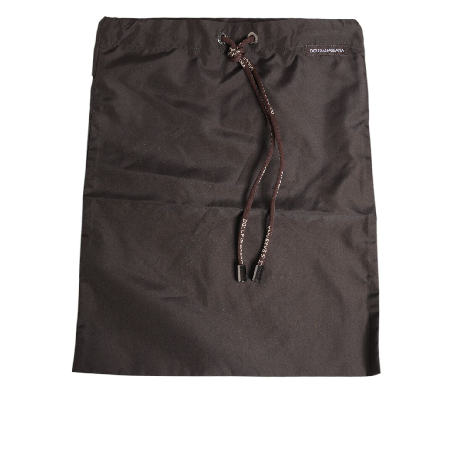 Dolce & Gabbana Brown Polyester Logo Elastic Waistband Swimwear