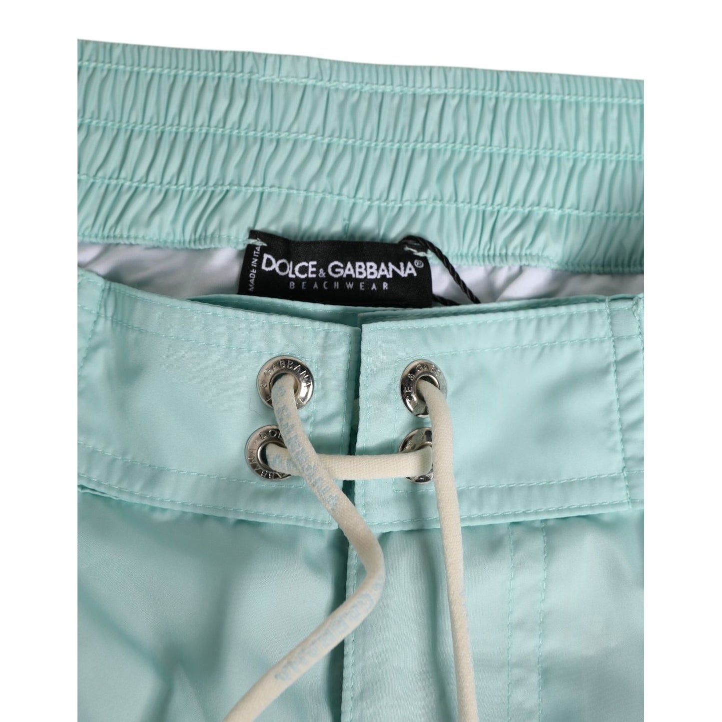 Dolce & Gabbana Aqua Blue Polyester Beachwear Men Shorts Swimwear