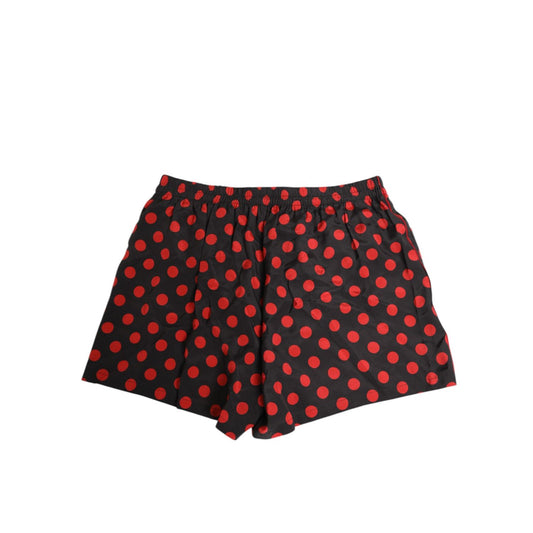 Dolce & Gabbana Black Silk Polka Dot Boxer Shorts Men Underwear
