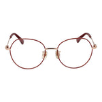Max Mara Red Women Glasses Frame in full-rim metal, round style with demo lenses, size 52-18-140, no extra features included.