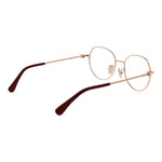 Max Mara Red Women Glasses Frame, full-rim metal design, round style, demo lenses, 52mm width, red color, includes branded case.