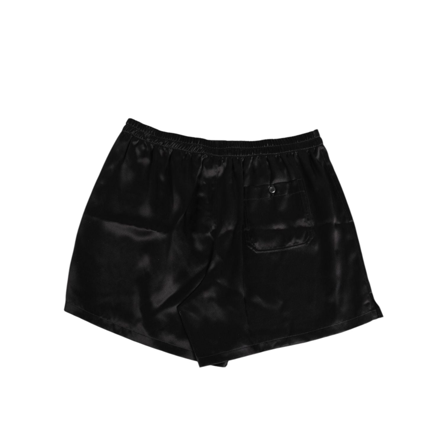 Dolce & Gabbana Black Silk Satin Elastic Men Boxer Short Swimwear