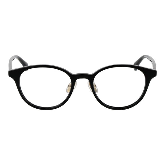 Max Mara Black Women Glasses Frame, black acetate full-rim round style, demo lenses, 49mm width, 135mm frame width.