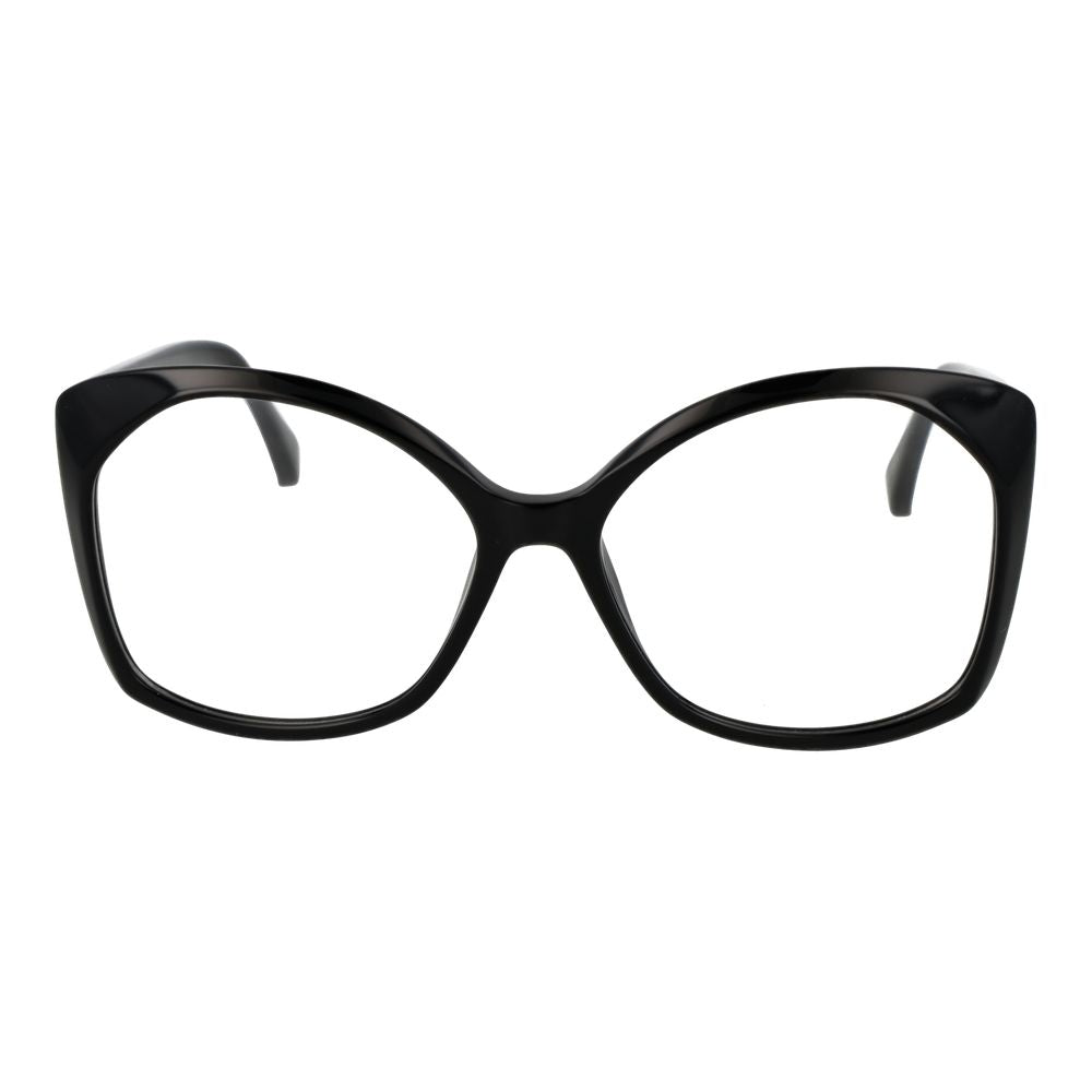Max Mara Black Women Glasses Frame in acetate, full-rim rectangle style with demo lenses, size 57-16-140.