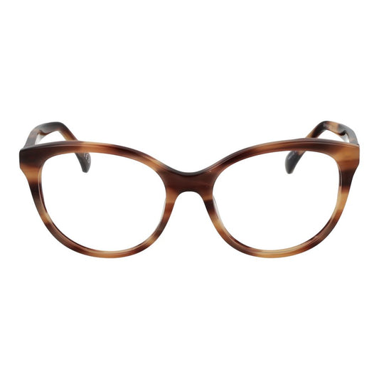 Max Mara Brown Women Glasses Frame in acetate with full-rim round style. Lenses width 52mm, bridge 17mm, frame width 135mm.