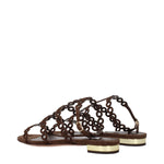 Aquazzura Brown Leather Flat Sandals AQ-15269114937609-EU38/US8