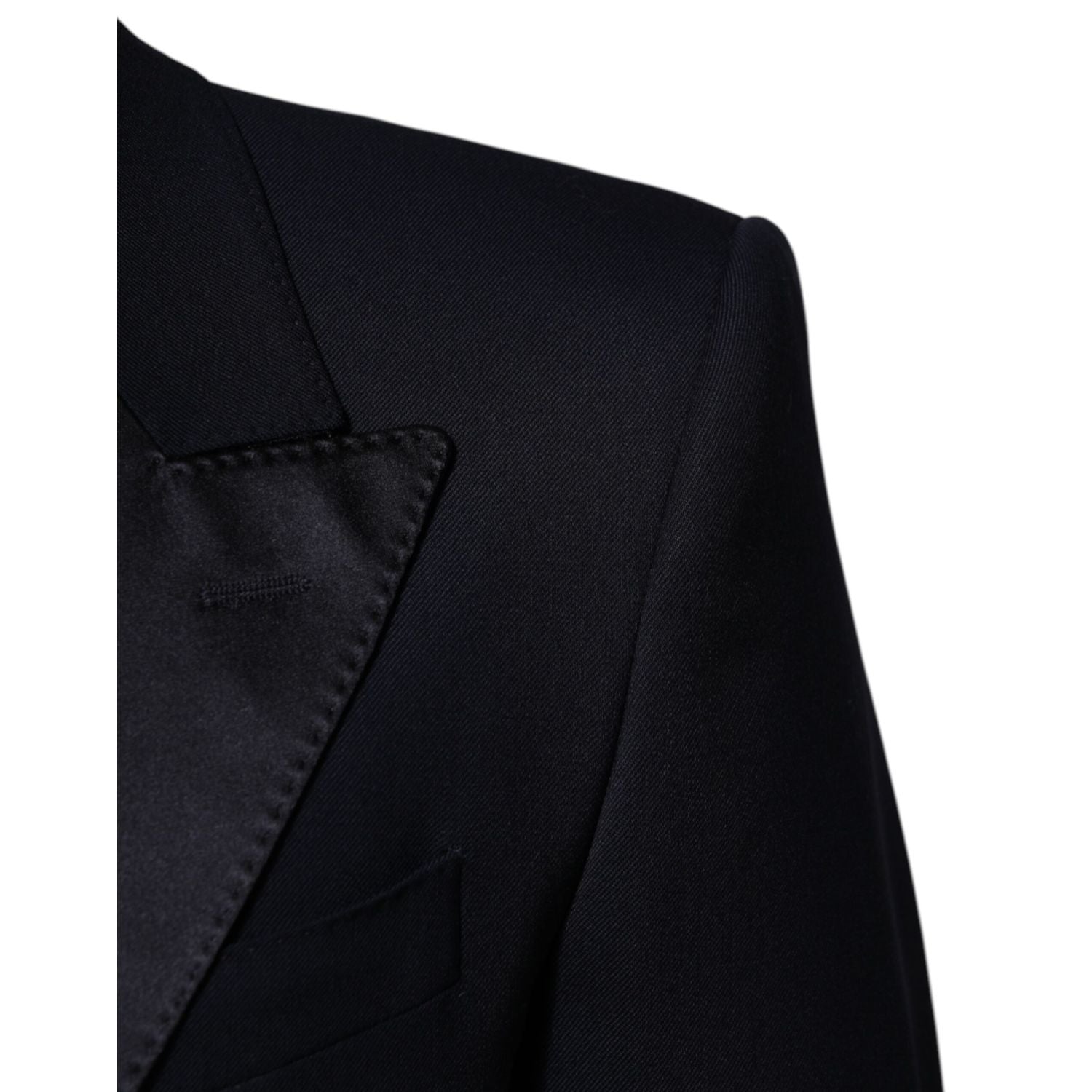 Dolce & Gabbana Black Wool 3 Piece Slim Fit Formal Men Suit