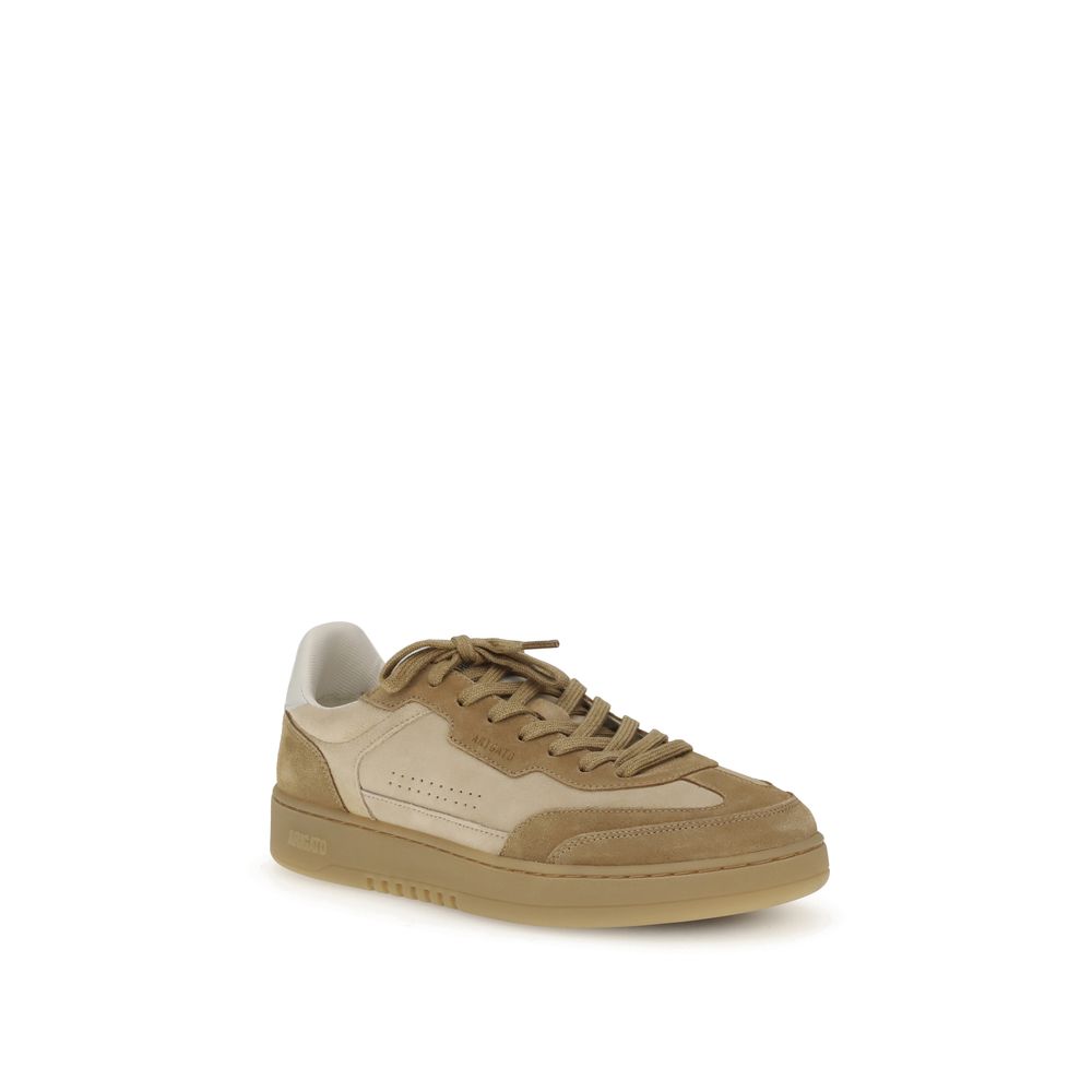Axel Arigato Beige Leather Low Top Sneakers featuring a retro-inspired design with leather and suede uppers, ideal for casual urban style.