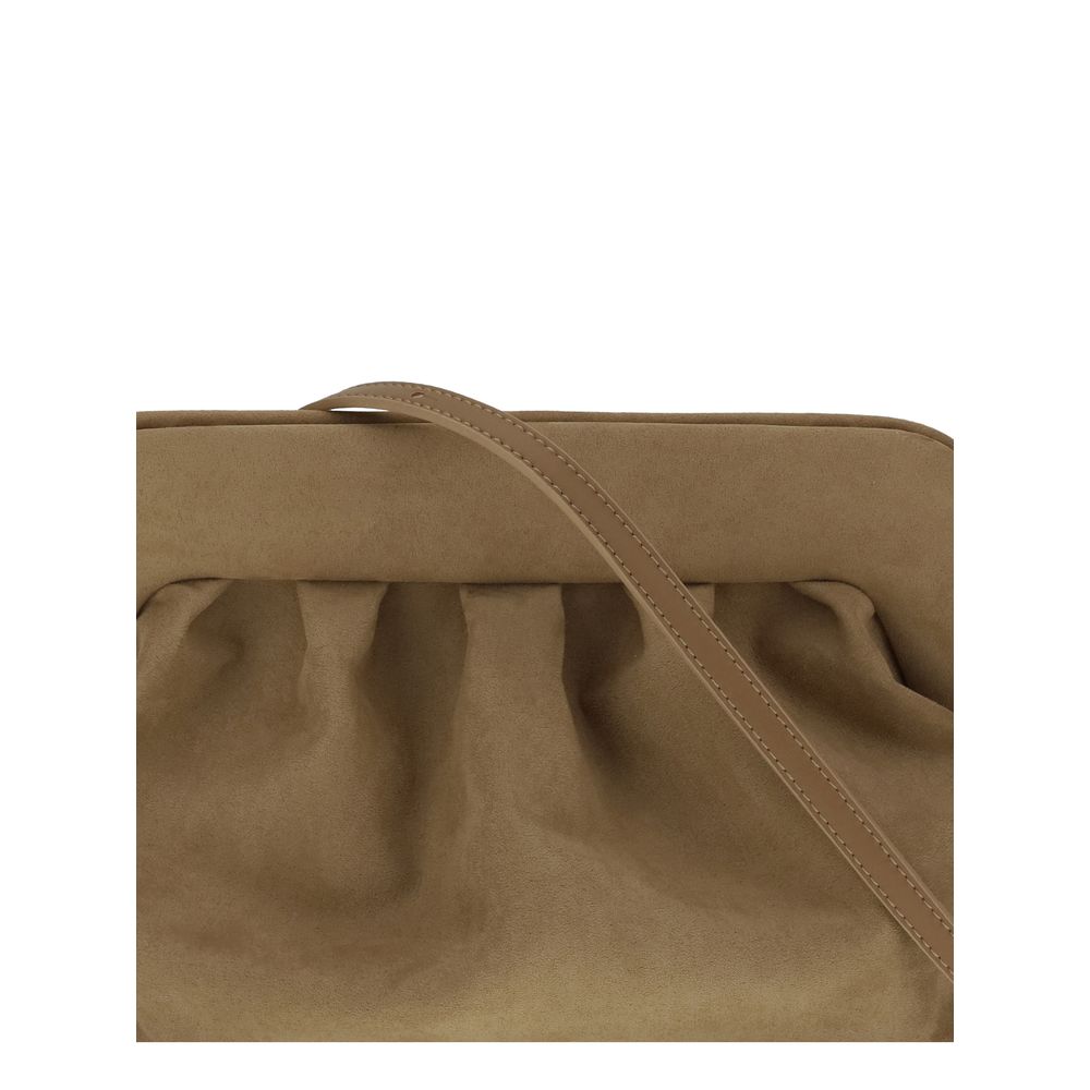 THEMOIRè Beige Other Fibres Clutch Bag with adjustable strap and vegan leather design for versatile styling.