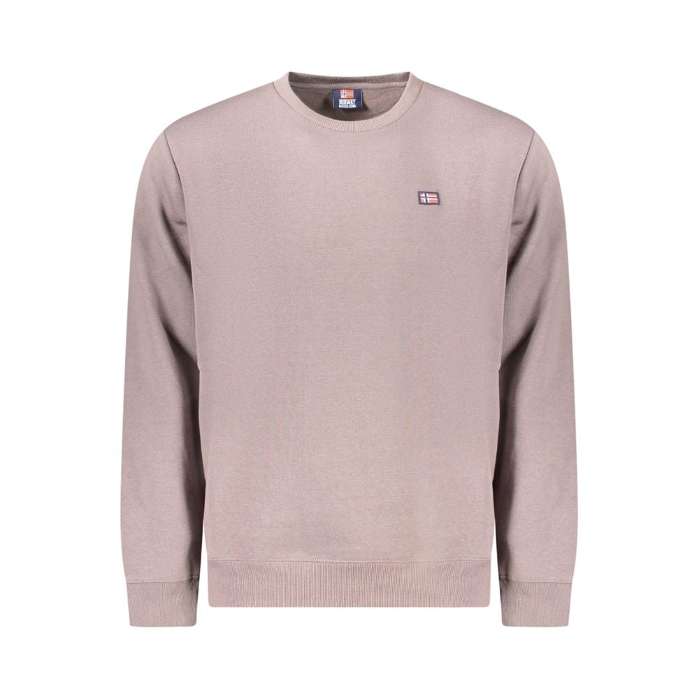 Norway 1963 Brown Cotton Men Sweater with crew neck and iconic logo, reflecting a blend of timeless style and modern sophistication.