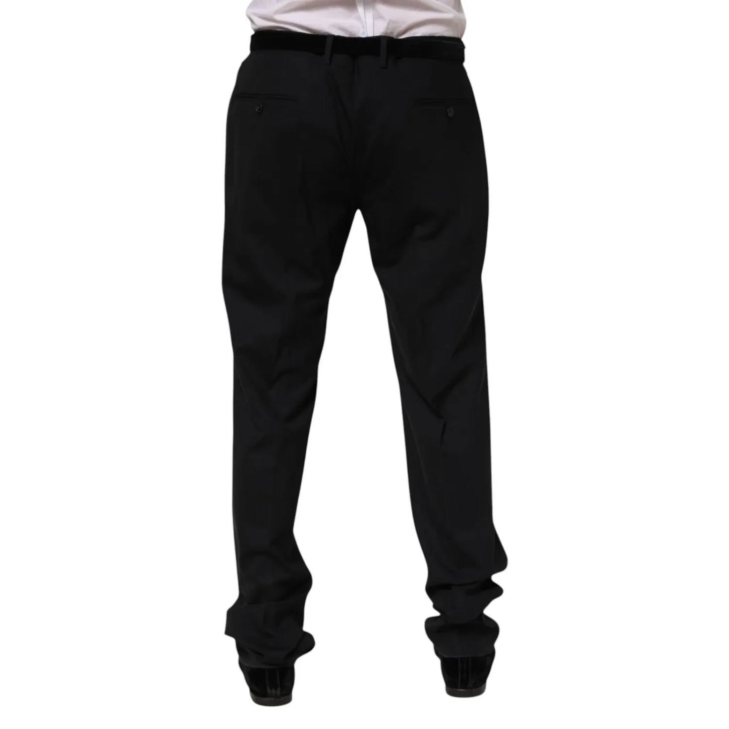 Dolce & Gabbana Black Wool Formal Dress Men Trousers Pants