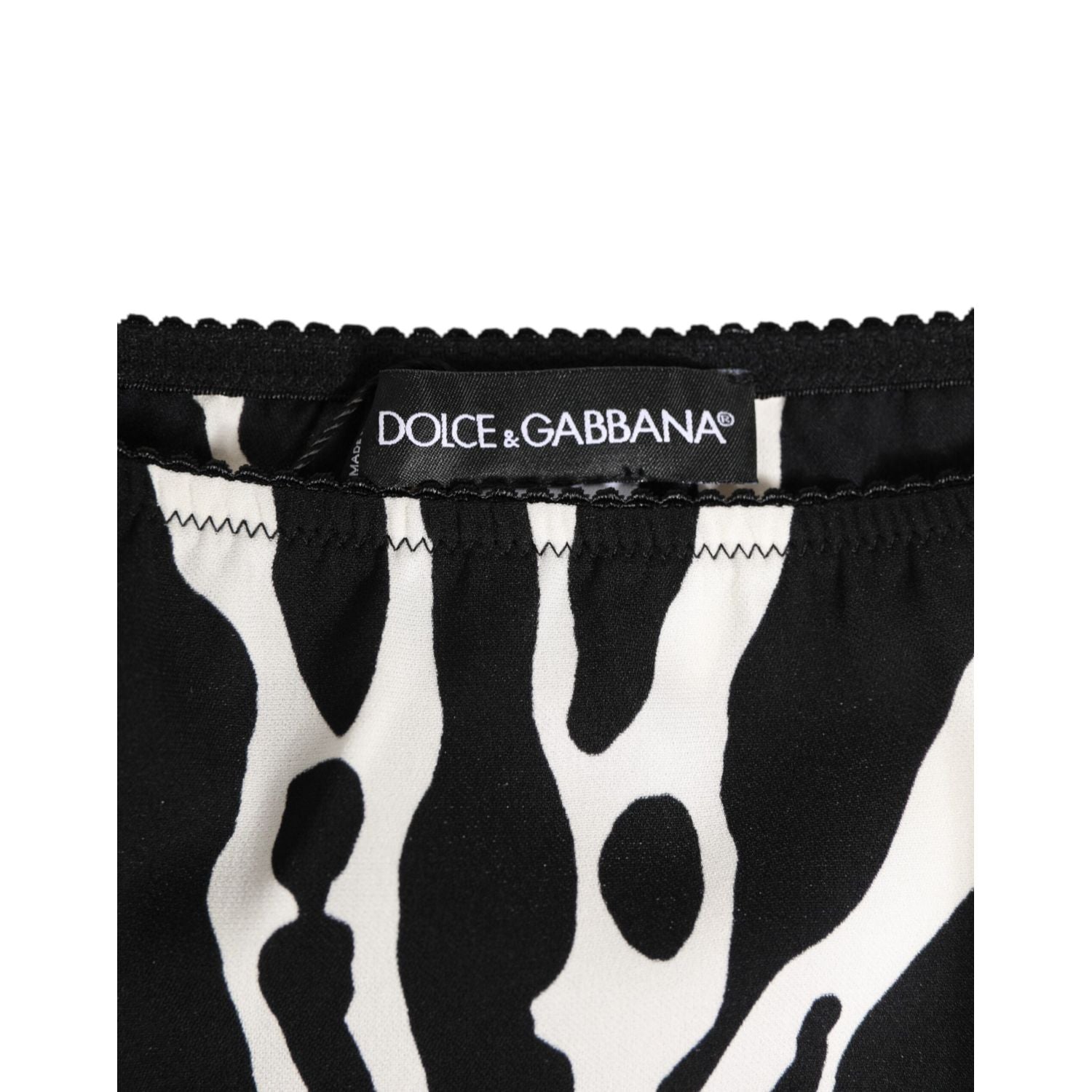 Dolce & Gabbana Black White Zebra Print Slip Briefs Underwear