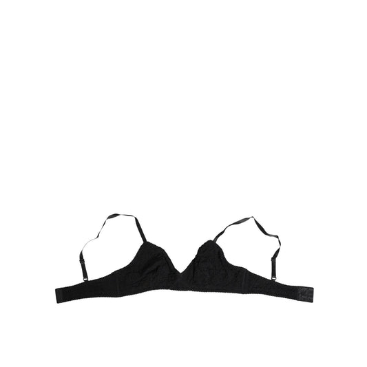 Dolce & Gabbana Black Lace Triangle Bralette Wireless Underwear