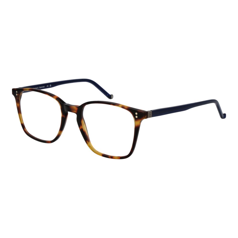Hackett Brown Men Glasses Frame square full-rim plastic with demo lenses, brown frame, 51-19-150 size, includes branded case.