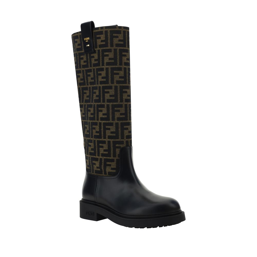 Fendi Brown Rubber Boots