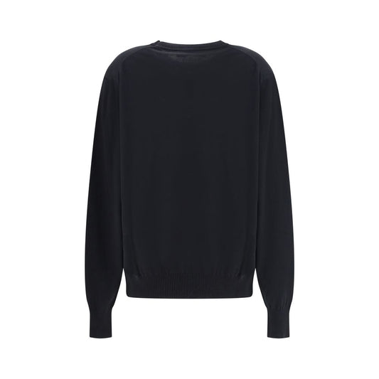 Back view of Vivienne Westwood Alex Sweater in black with ribbed hem and cuffs, offering a classic design and comfortable fit.