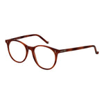 Hackett Brown Men Glasses Frame in full-rim acetate with demo lenses, size 48-17-145, featuring a classic panto style with no spring hinge.