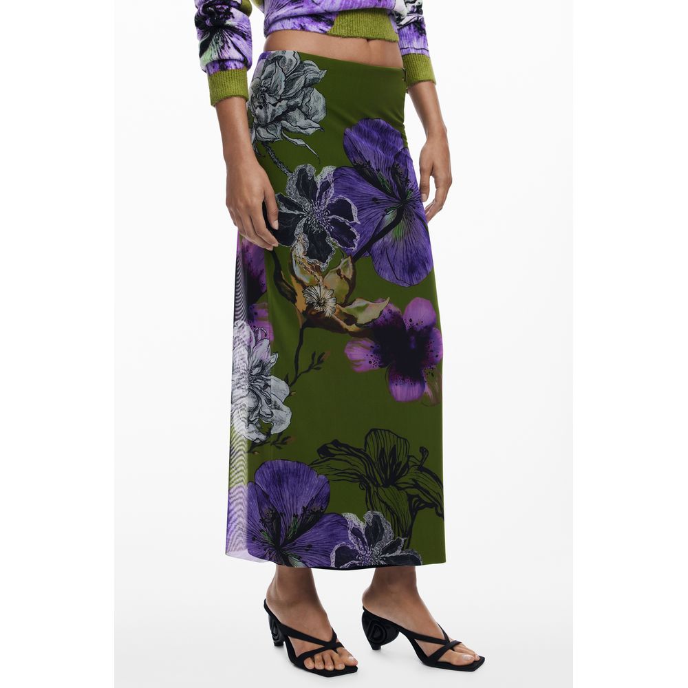 Desigual Green Polyester Skirt
