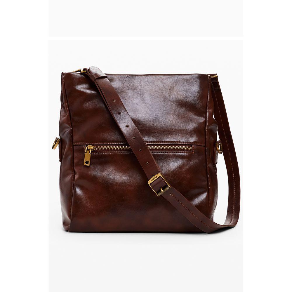Front view with bag zipped and handles upright.