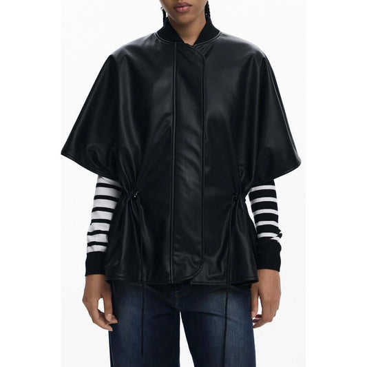 Desigual Black Polyethylene Women Poncho