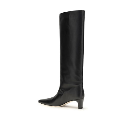 Staud Black Calf Leather Bos Taurus High Heel Boots