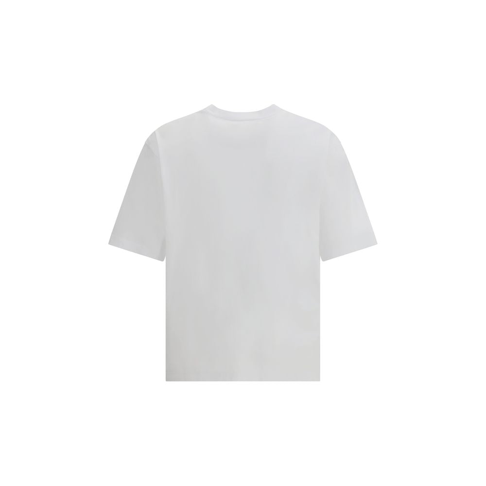 Dsquared² White Cotton T-Shirt with crew neck and front print