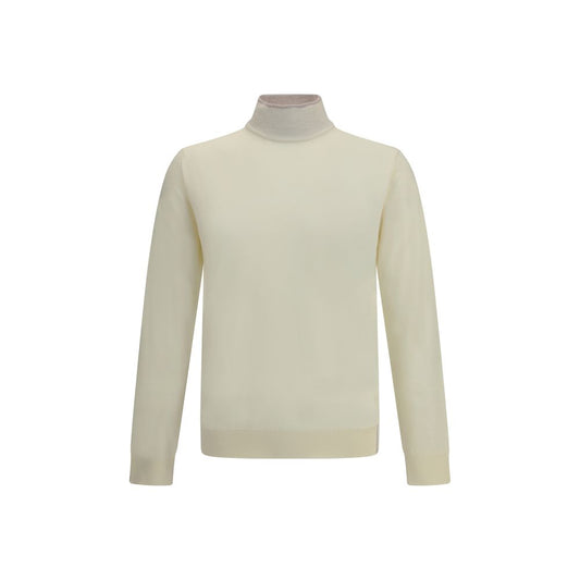 Cruna Cream Wool Turtleneck