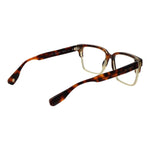 Ted Baker Brown Men Glasses Frame, acetate full-rim square design, demo lenses, 56-18-145 dimensions, featuring tortoiseshell pattern.
