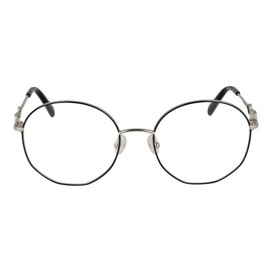 Emilio Pucci Black Women Glasses Frame, full-rim metal round design for women, includes branded case, size 53-18-140.